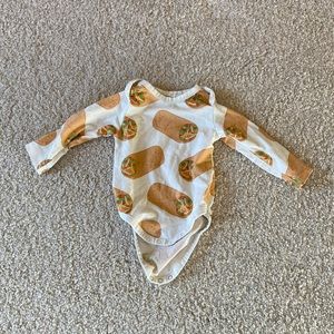 Monica & Andy burrito onesie